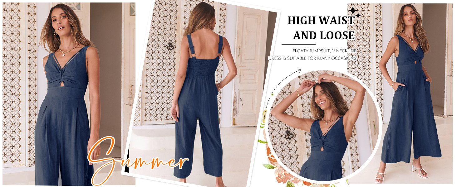 V Neck Jumpsuits