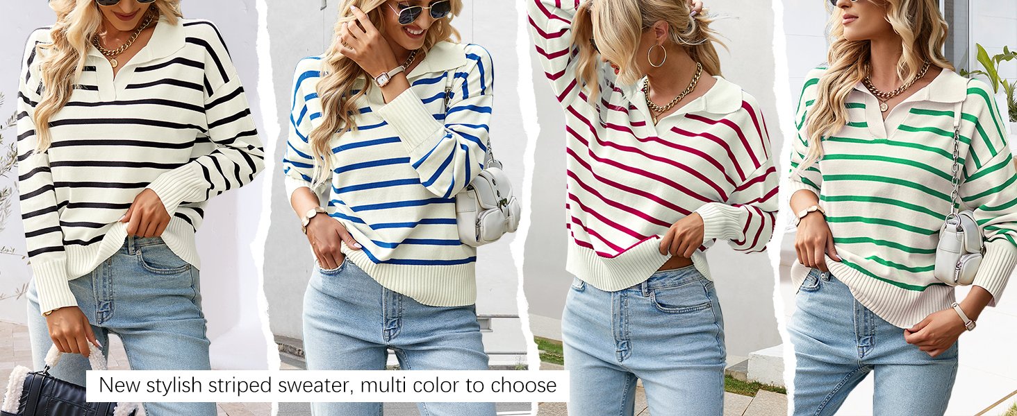 Striped loose sweater