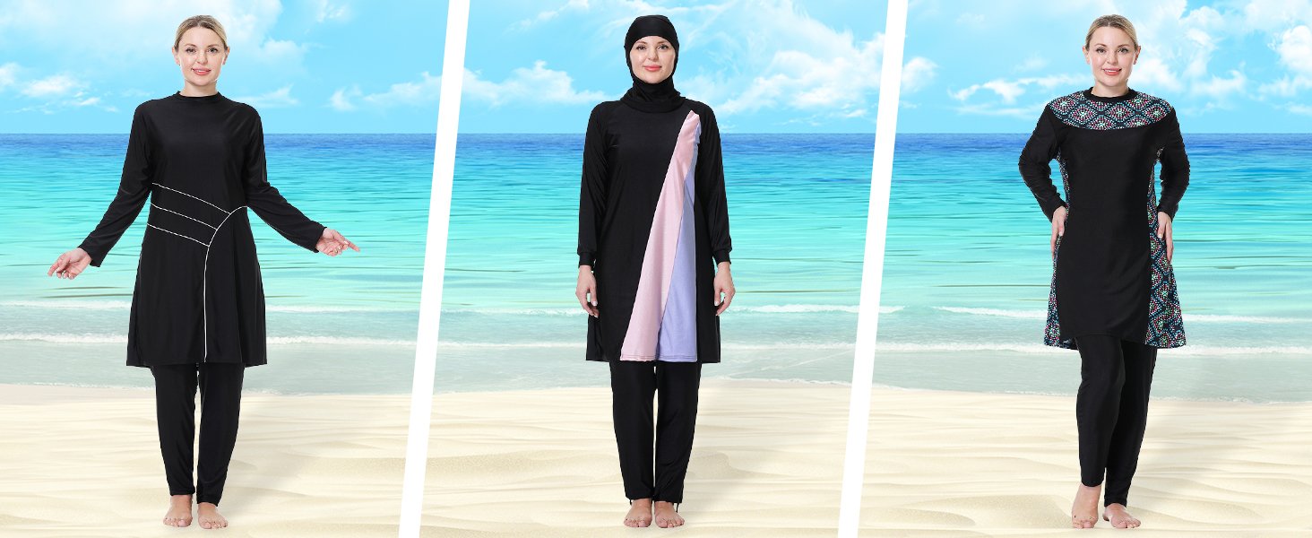 Plus Size Burkini Muslim Swimsuits Islamic Hijab Burkini for Women