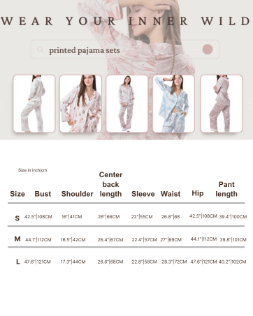 weartowild size chart