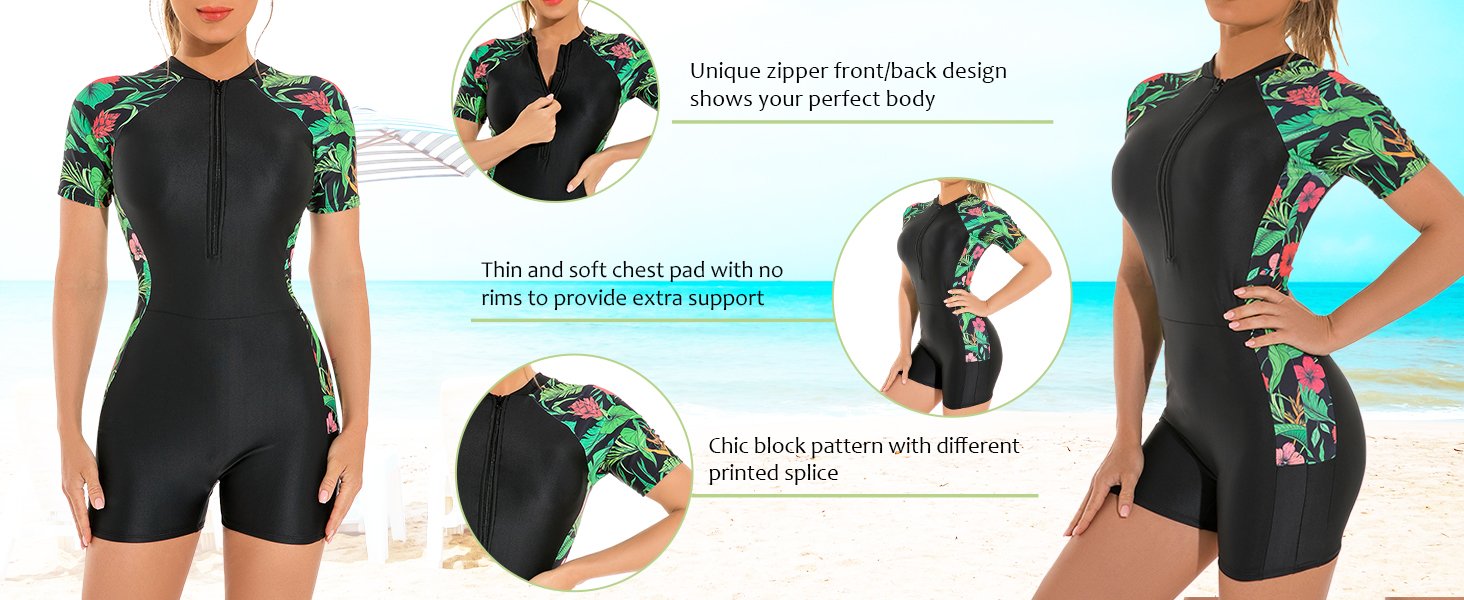 S-2XL Women's Sun Protection Long Sleeve One-Piece Swimsuit Surfing Swimsuit UPF 50+ Sports Swimwear