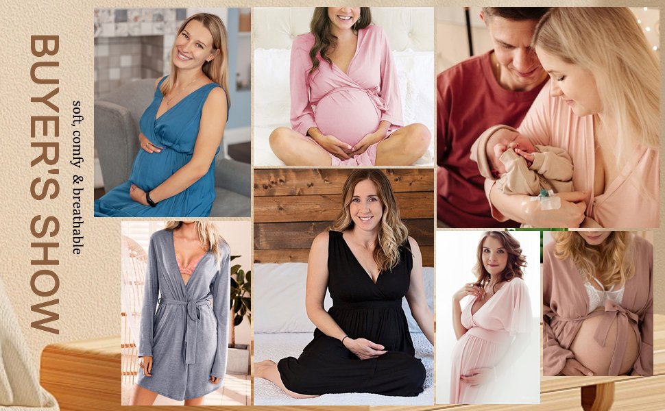 Women's nursing maternity pajamas with nightgown delivery nursing pajamas sleepwear